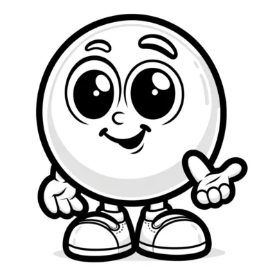 Una ilustración de un personaje de dibujos animados sonriente con forma de huevo, de pie con una mano extendida como si gesticulara o presentara algo.