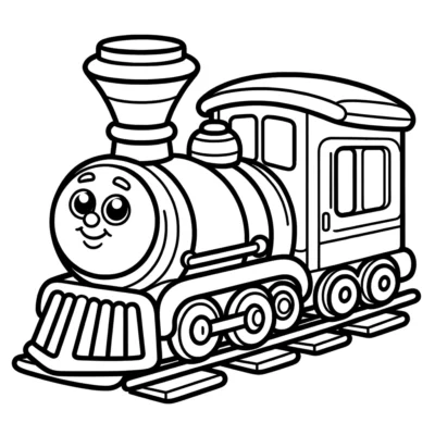 Una página para colorear de trenes para niños.