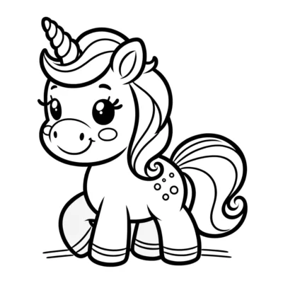 Cute unicorn coloring pages for kids.